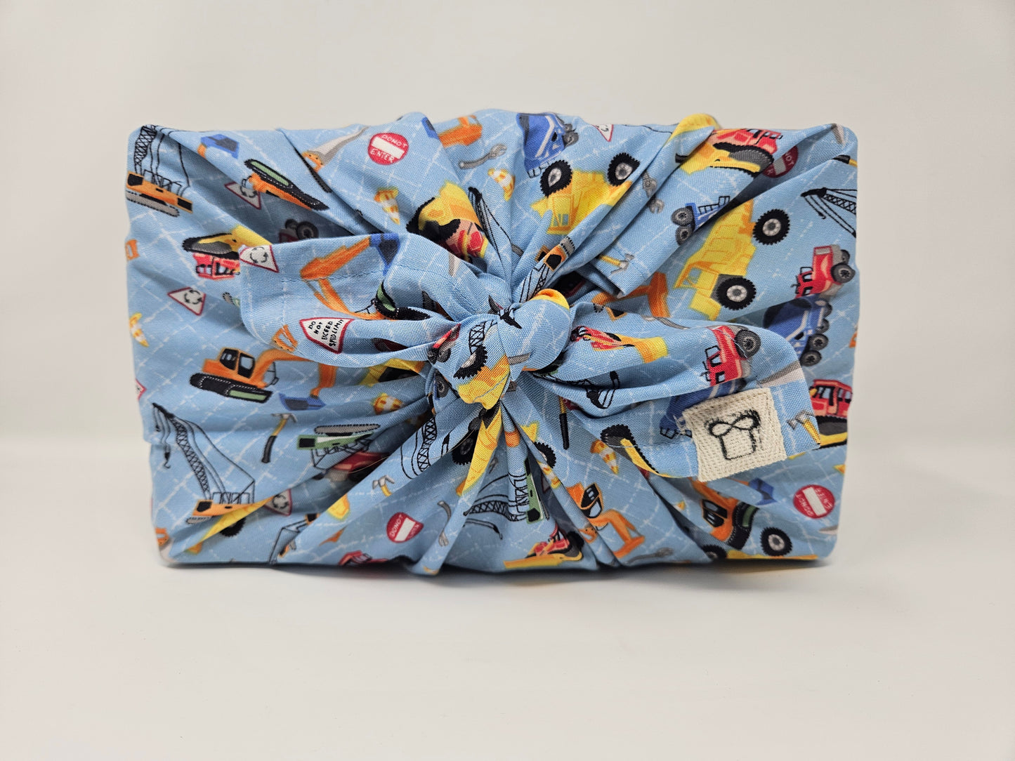 Kids' Construction Furoshiki Reusable Gift Wrap, 15" & 25"