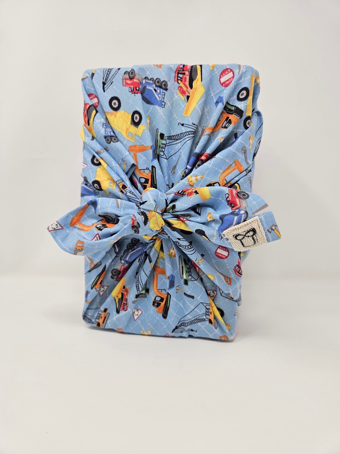 Kids' Construction Furoshiki Reusable Gift Wrap, 15" & 25"