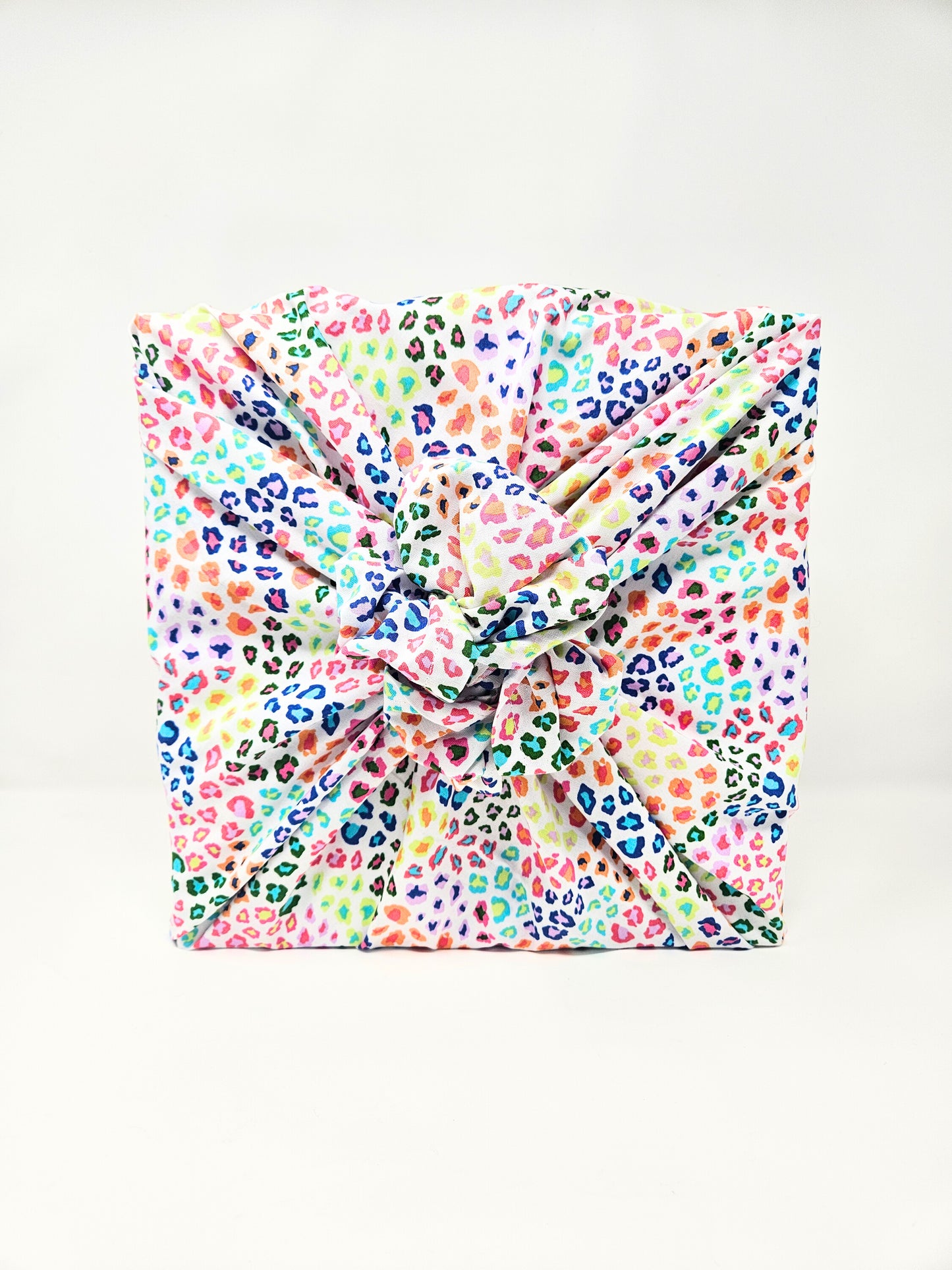 Rainbow Leopard Print Furoshiki Reusable Gift Wrap 30"