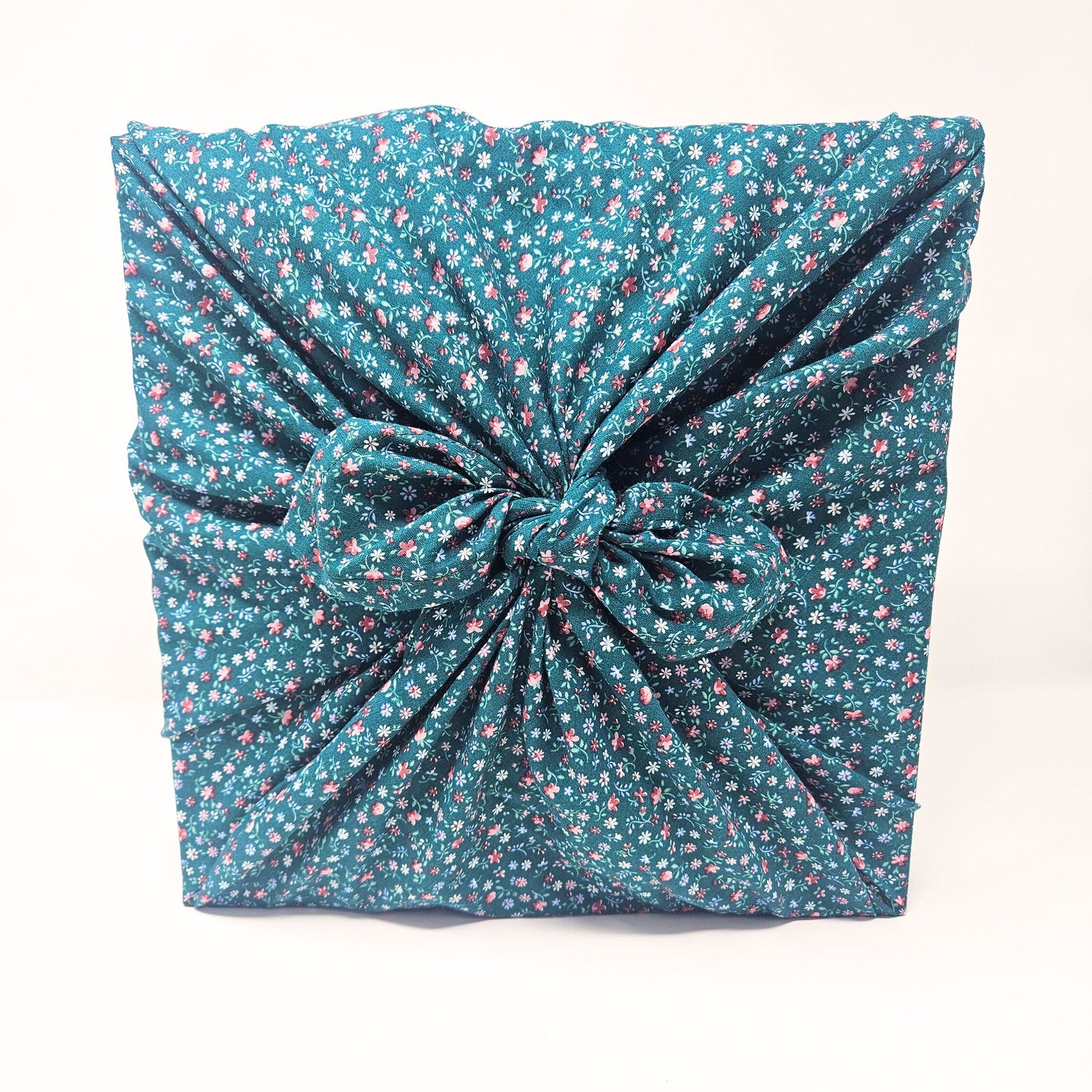 Green Floral Furoshiki Reusable Gift Wrap 30"