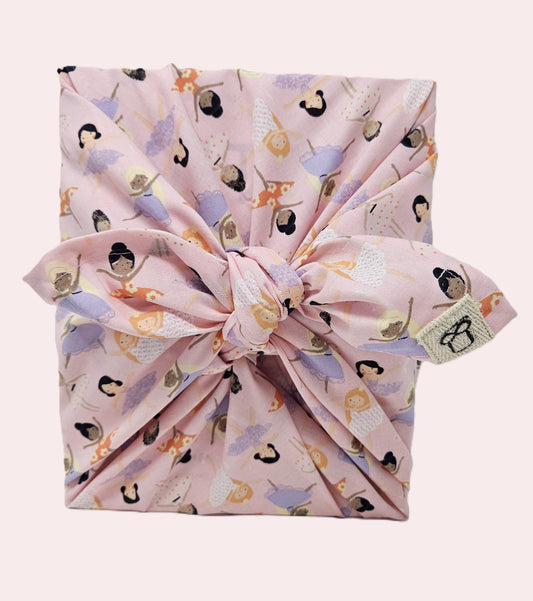 Ballerina Furoshiki Reusable Gift Wrap, 15" & 25" & 30"