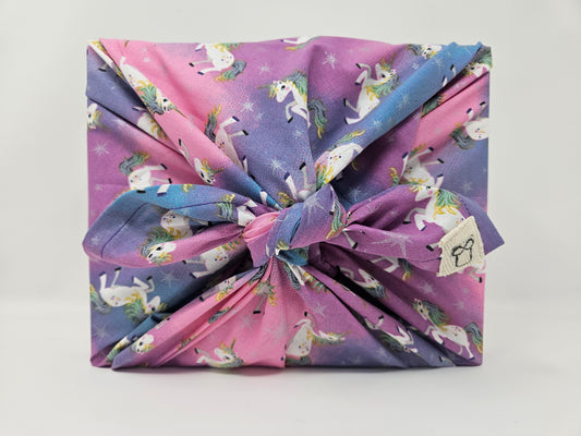 Unicorns Furoshiki Reusable Gift Wrap, 15" & 25"