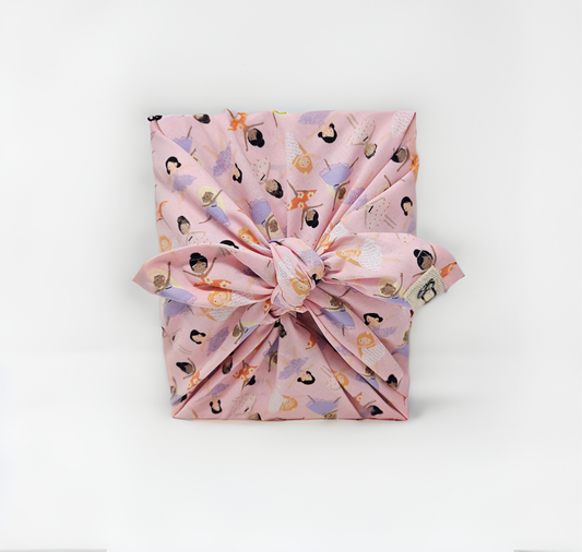Ballerina Furoshiki Reusable Gift Wrap, 15" & 25" & 30"