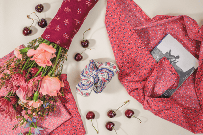 Pink Small Florals Furoshiki Reusable Gift Wrap, 15" & 20"