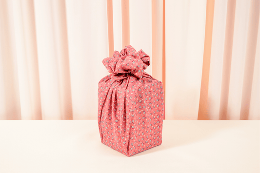 Pink Small Florals Furoshiki Reusable Gift Wrap, 15" & 20"