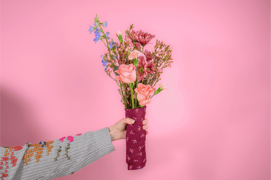 Maroon Floral Furoshiki Reusable Gift Wrap, 25"