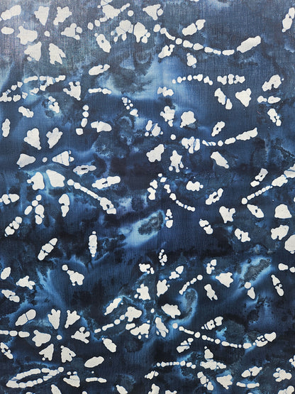 Blue Floral Furoshiki Reusable Gift Wrap, 15" & 20", upcycled cotton