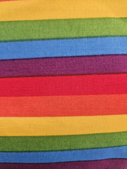 Rainbow Stripe Pride Furoshiki Reusable Gift Wrap, 15" & 25" & 30", upcycled cotton